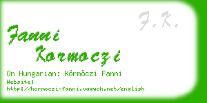 fanni kormoczi business card